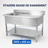 Plonge Inox 1 Bac Escurridor Derecho - L 1000 x P 600 mm