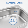Bac Gastro GN 1/2 Inox - 65 mm - 4 L - Cocina Pro