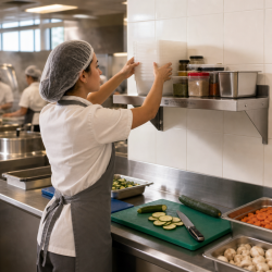 Estante de Pared Inox 800 x 300 mm con Respaldo
