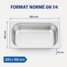 Bac Gastro GN 1/4 Inox — Profundidad 65 mm — 1,8 L