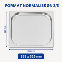 Bac Gastro GN 2/3 Inox — Profundidad 20 mm, 1,35 L