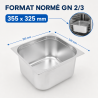Bac Gastro GN 2/3 Inox 13 L - Profundidad 150 mm