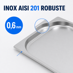 Bac Gastro GN 2/3 Inox — Profundidad 20 mm, 1,35 L