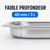 Bac Gastro GN 2/3 Inox — 40 mm, 3 L, Lavavajillas