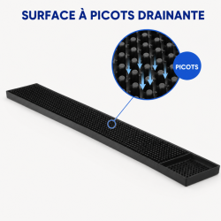 Tapis de Bar PVC 59 cm Negro — Escurridor Mostrador CHR