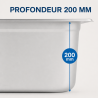 Bac Gastro GN 2/3 Inox 18 L - Profundidad 200 mm