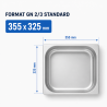 Bac Gastro GN 2/3 Inox 18 L - Profundidad 200 mm