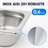 Bac Gastro GN 1/9 Inox - Profundidad 65 mm - 0,6 L