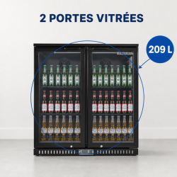 Arrière-Bar Refrigerado 209 L 2 Puertas de Vidrio — Ventilado