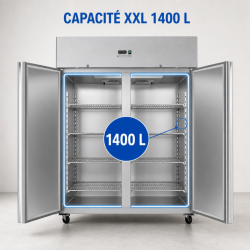 Armoire Negativa 1400 L Inox 2 Puertas GN 2/1 Ventilada