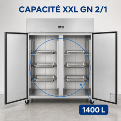 Armario Refrigerado Positivo 1400 L Inox GN 2/1 – 2 Puertas