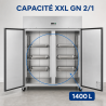 Armario Refrigerado Positivo 1400 L Inox GN 2/1 – 2 Puertas