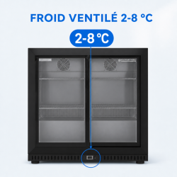 Bar Trasero Refrigerado 212 L 2 Puertas Correderas Negro