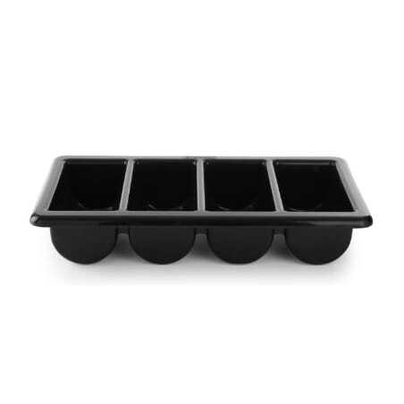 Black Cutlery Tray - 4 Compartments Hendi