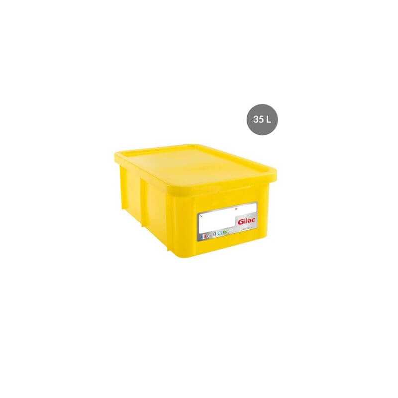 Bac Rectangular 35 L + Tapa Amarilla HACCP