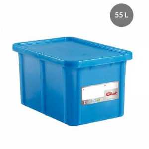 Bac HACCP Rectangular con Tapa - 55 L - Azul