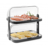 Vitrine Buffet con Tapa Deslizante UNIQ - 2 Bandejas - Negro - HENDI