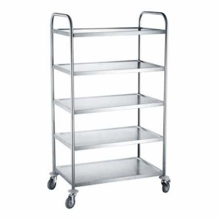 Chariot de Service Inox 5 Plateaux - Hendi