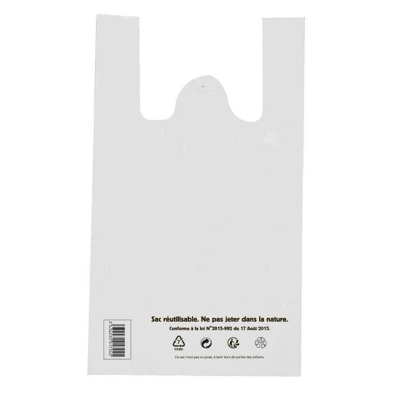 Bolsa de tirantes reutilizable blanca - 21 L - Lote de 100