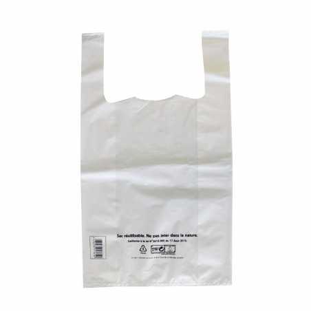 Bolsas de asas reutilizables blancas - 10 L - Lote de 500