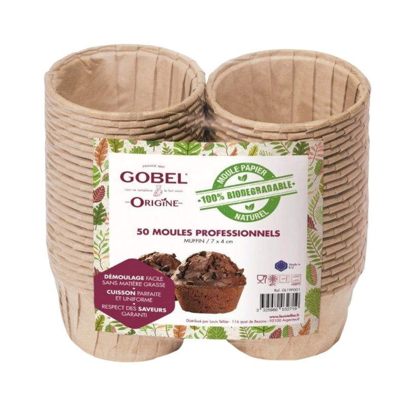 Moldes para muffins desechables de papel - 7,2 x 4 - Paquete de 50