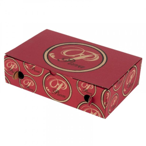 Caja de pizza Calzone roja - 17 x 27 cm - Ecológica - Lote de 100