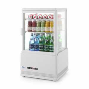 Vitrina refrigerada blanca de 4 caras de cristal - 58 L