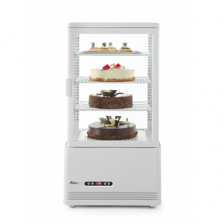 Vitrina refrigerada blanca de 4 caras de cristal - 68 litros