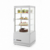 Vitrina refrigerada blanca de 4 caras de cristal - 78 litros