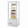 Vitrina refrigerada blanca de 4 caras de cristal - 98 litros