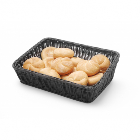 Black Rectangular Bread Basket - 400 x 300 mm