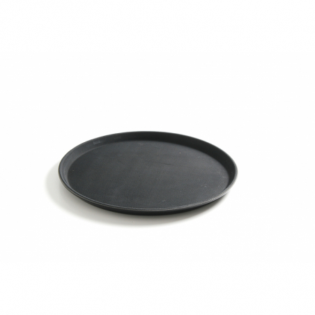 Plateau Rond en Polypropylène - Noir - 280 mm de Diamètre - Marque HENDI