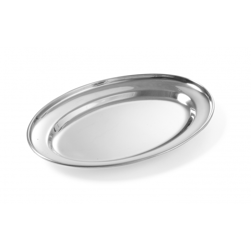 Plato Oval de Acero Inoxidable de Gran Tamaño - 500 x 350 mm - Marca HENDI - Fourniresto