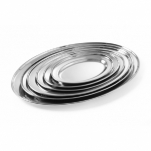 Plato Oval de Acero Inoxidable de Gran Tamaño - 500 x 350 mm - Marca HENDI - Fourniresto