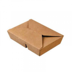 Caja de almuerzo de 2 compartimentos de cartón - 2 x 400 ml - Lote de 50