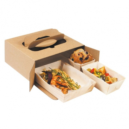 Boîte Repas en Carton - 220 x 200 mm - Lot de 100