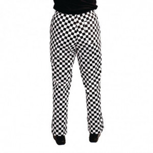 Easyfit Kitchen Pants in White and Black Checkered - Size M - Whites Chefs Clothing - Fourniresto