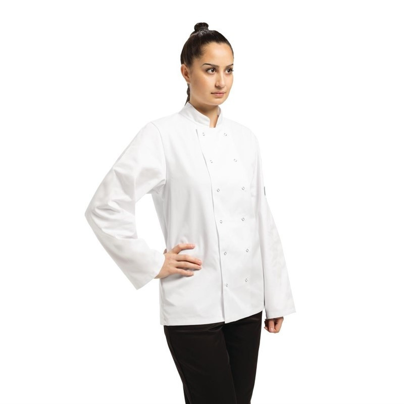 Chaqueta de cocina unisex blanca de manga larga Vegas - Talla XS - Whites Chefs Clothing - Fourniresto