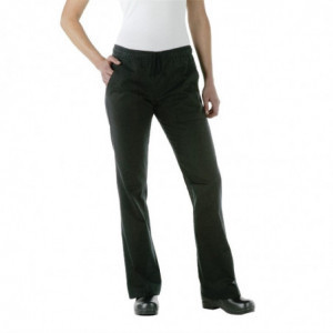 Pantalón de cocina para mujer negro Executive - Talla M - Chef Works - Fourniresto