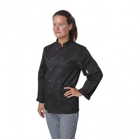 Chaqueta de cocina unisex negra de manga larga Vegas - Talla L - Whites Chefs Clothing - Fourniresto