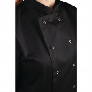 Chaqueta de cocina unisex negra de manga corta Vegas - Talla S - Whites Chefs Clothing - Fourniresto