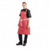 Striped Red and White Bib Apron 710 x 970 mm - Whites Chefs Clothing - Fourniresto