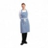 Tablier Bavette À Carreaux Bleus Et Blancs En Polycoton 710 X 970 Mm - Whites Chefs Clothing - Fourniresto