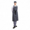 Tablier Bavette Extra Long Sans Poche Rayé Marine Et Blanc  - Whites Chefs Clothing - Fourniresto