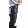 Delantal Babero Extra Largo Sin Bolsillo a Rayas Azul Marino y Blanco - Whites Chefs Clothing - Fourniresto