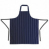 Delantal Babero Extra Largo Sin Bolsillo a Rayas Azul Marino y Blanco - Whites Chefs Clothing - Fourniresto