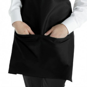 Delantal de pechera Tuxedo negro de polialgodón 698 x 838 mm - Chef Works - Fourniresto