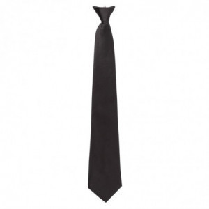 Corbata de clip negra de poliéster y algodón - FourniResto - Fourniresto