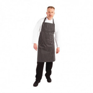 Delantal de cocina a rayas negro y blanco 760 x 970 mm - Ropa de chef Whites - Fourniresto