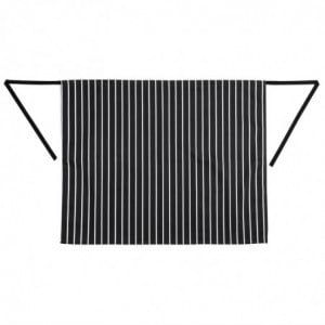 Delantal de cocina a rayas blanco y negro 760 x 970 mm - Ropa de chef blancos - Fourniresto